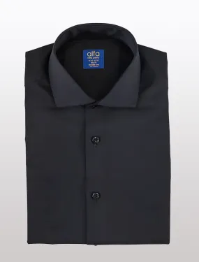 Alfa Perry Black 100% Cotton Dress Shirt