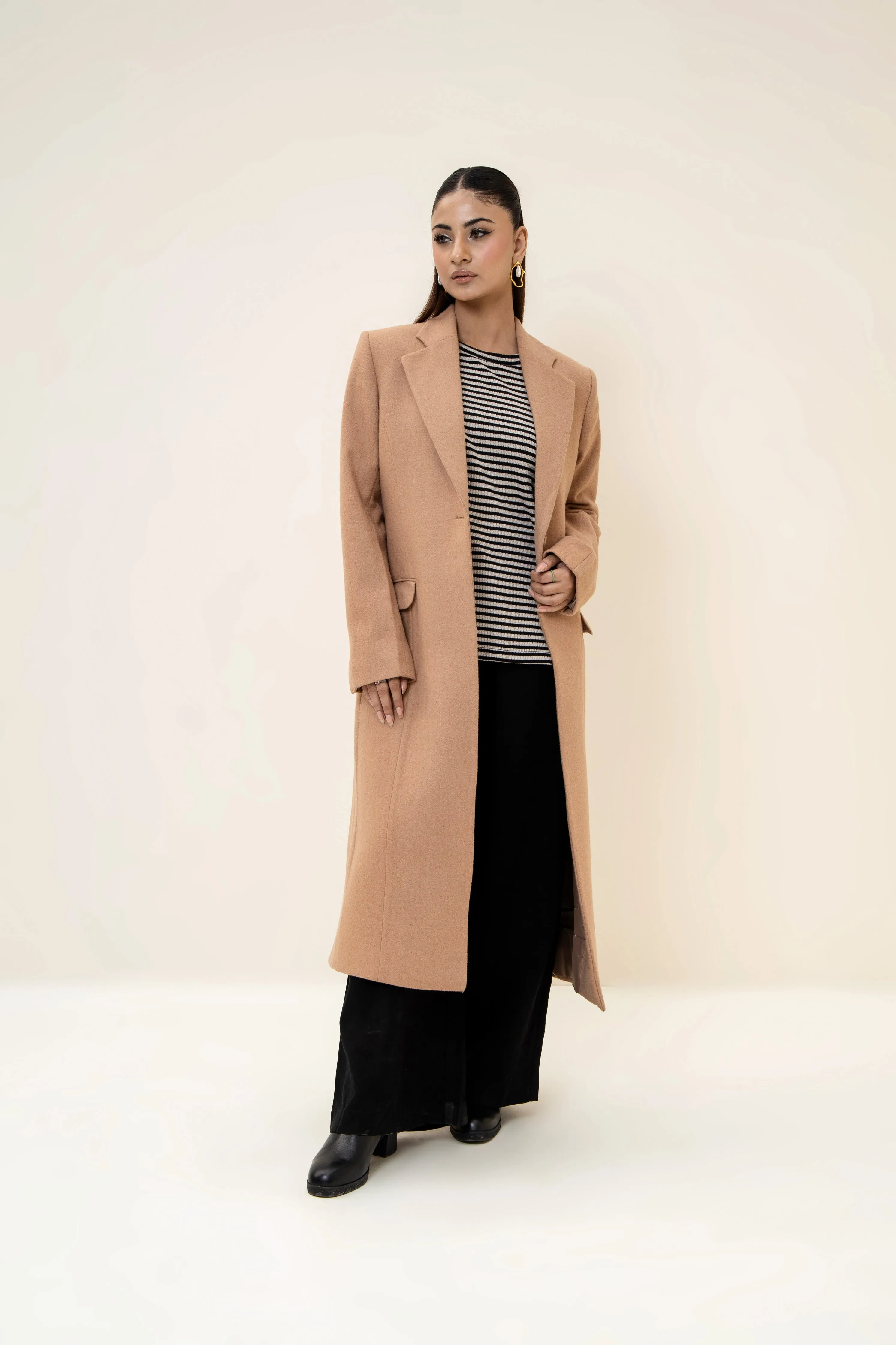 Amelie Long Coat  camel