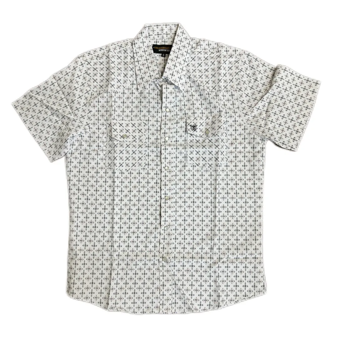 Aztec Print - White S/S