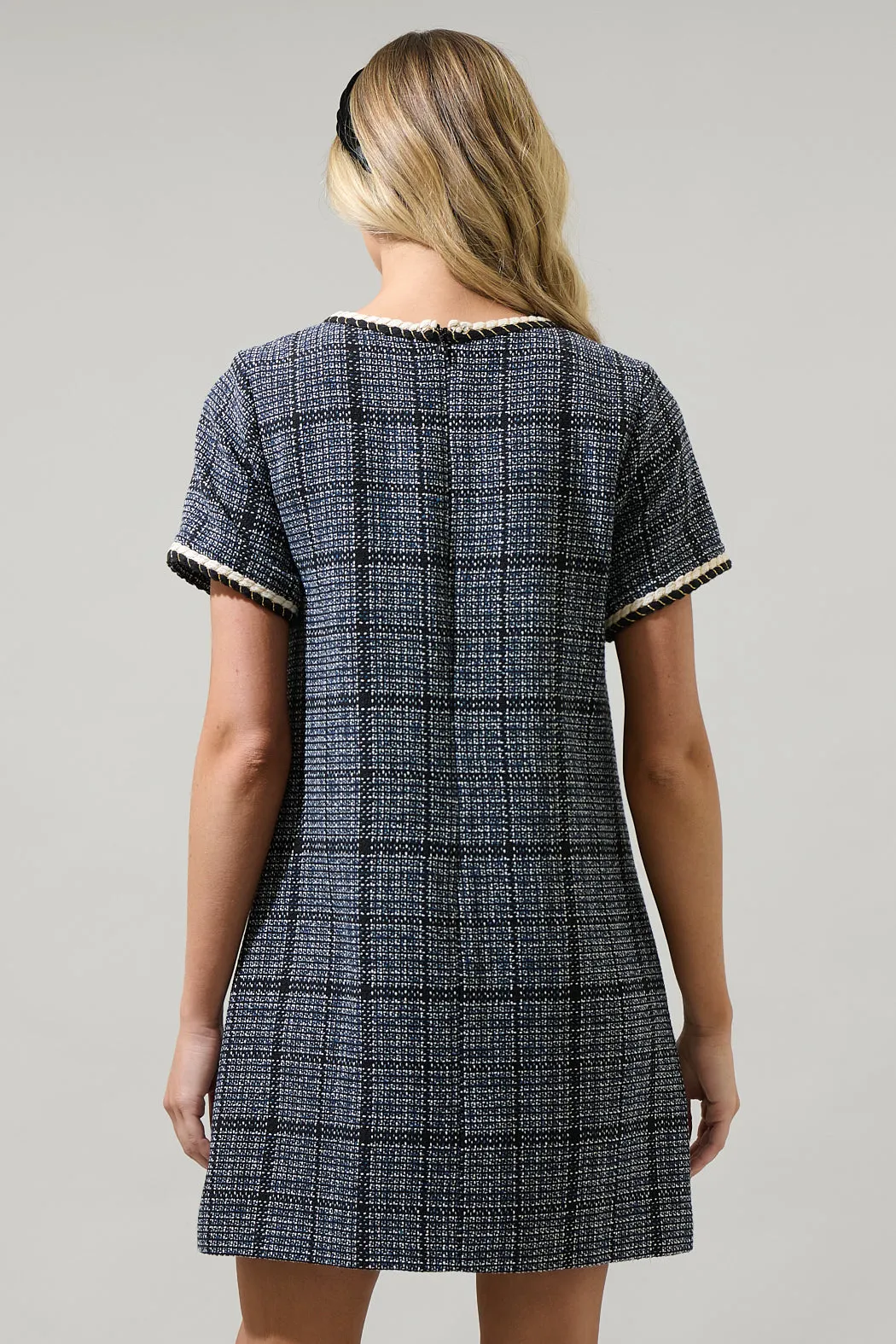 Bale Audrey Tweed Shift Mini Dress