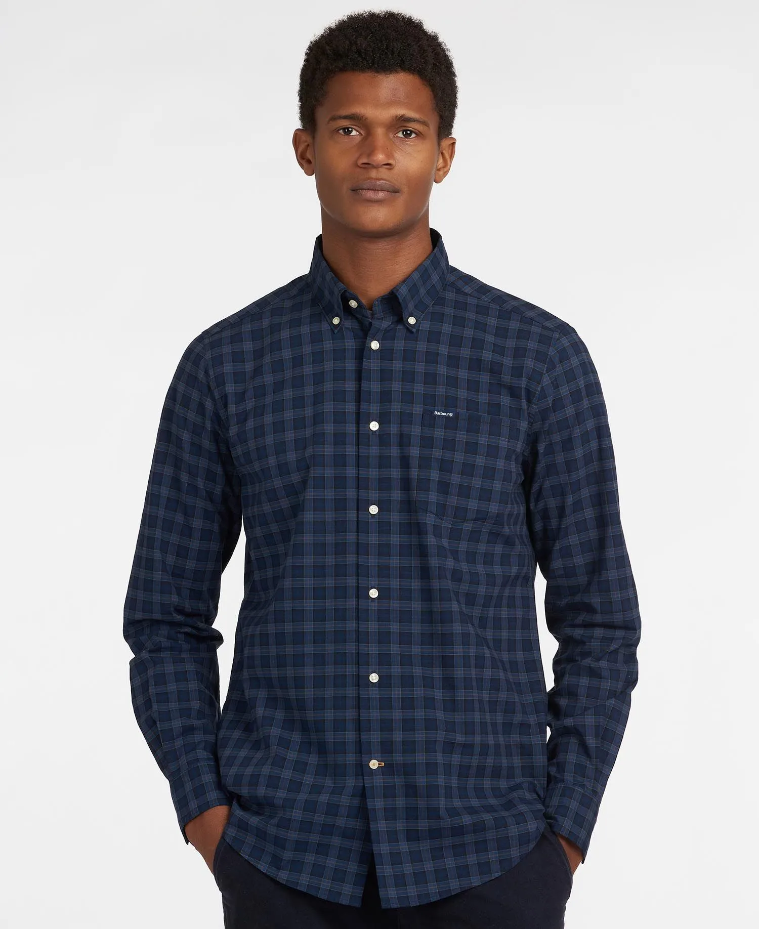 Barbour Lomond Tailored Buttondown Collar Shirt in Midnight Tartan