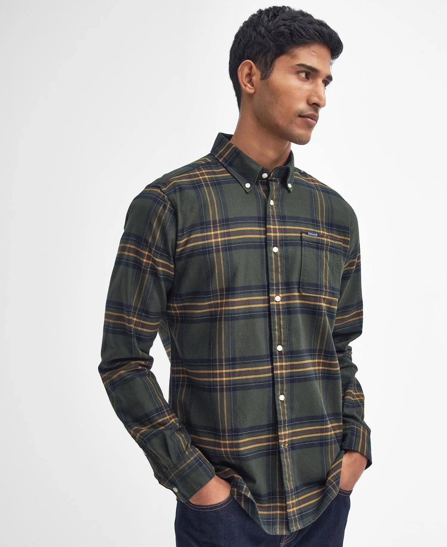 Barbour Portdown Tailored Fit Shirt in Olive