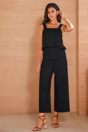 Black Straight Leg Jumpsuit