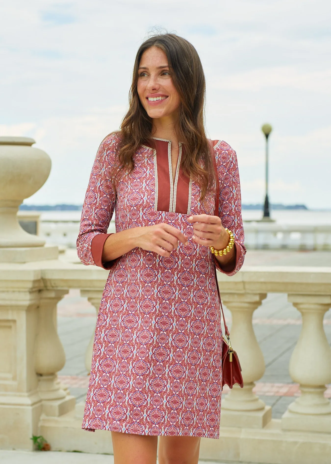 Camden Geo Embroidered Tunic Dress