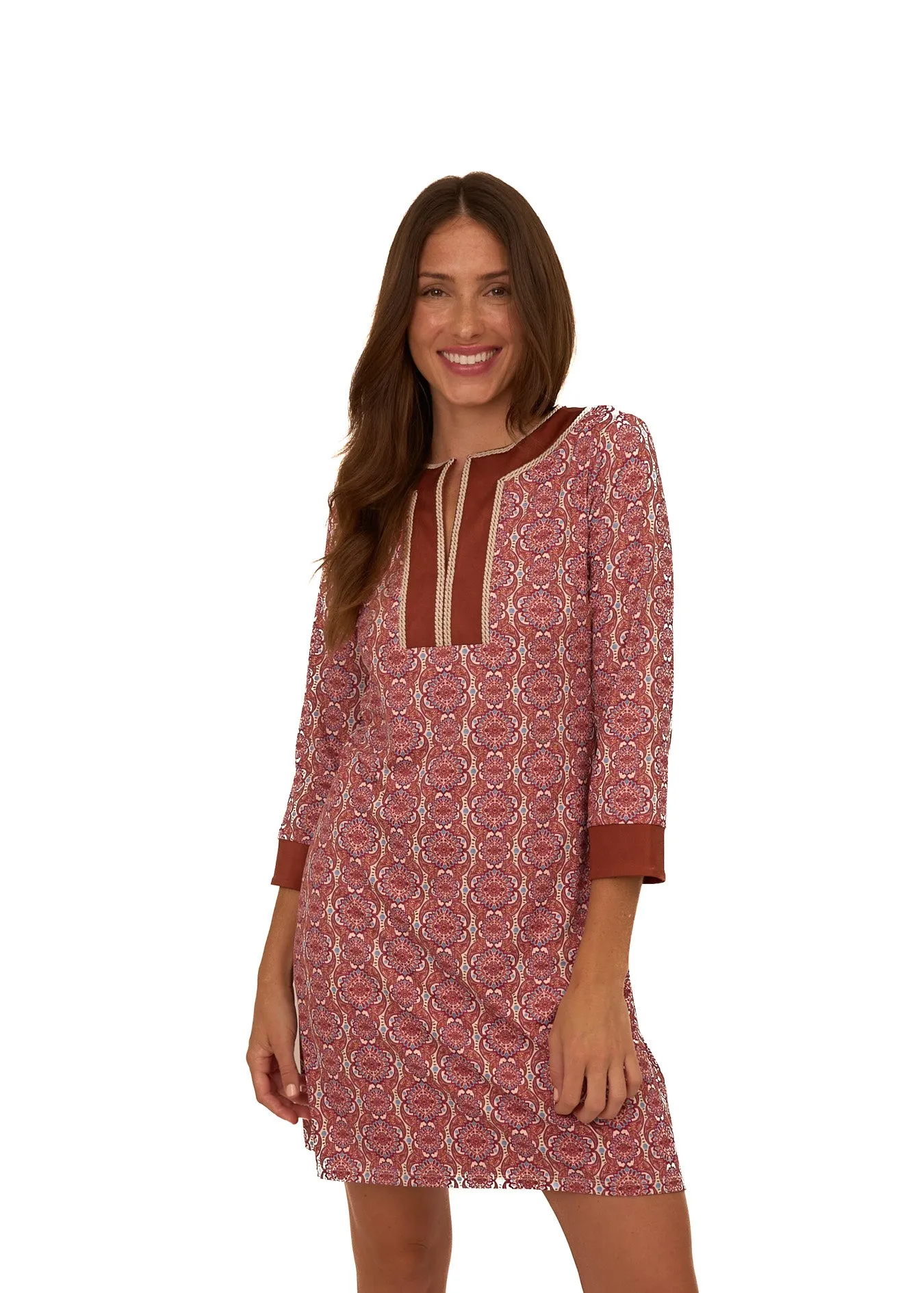 Camden Geo Embroidered Tunic Dress