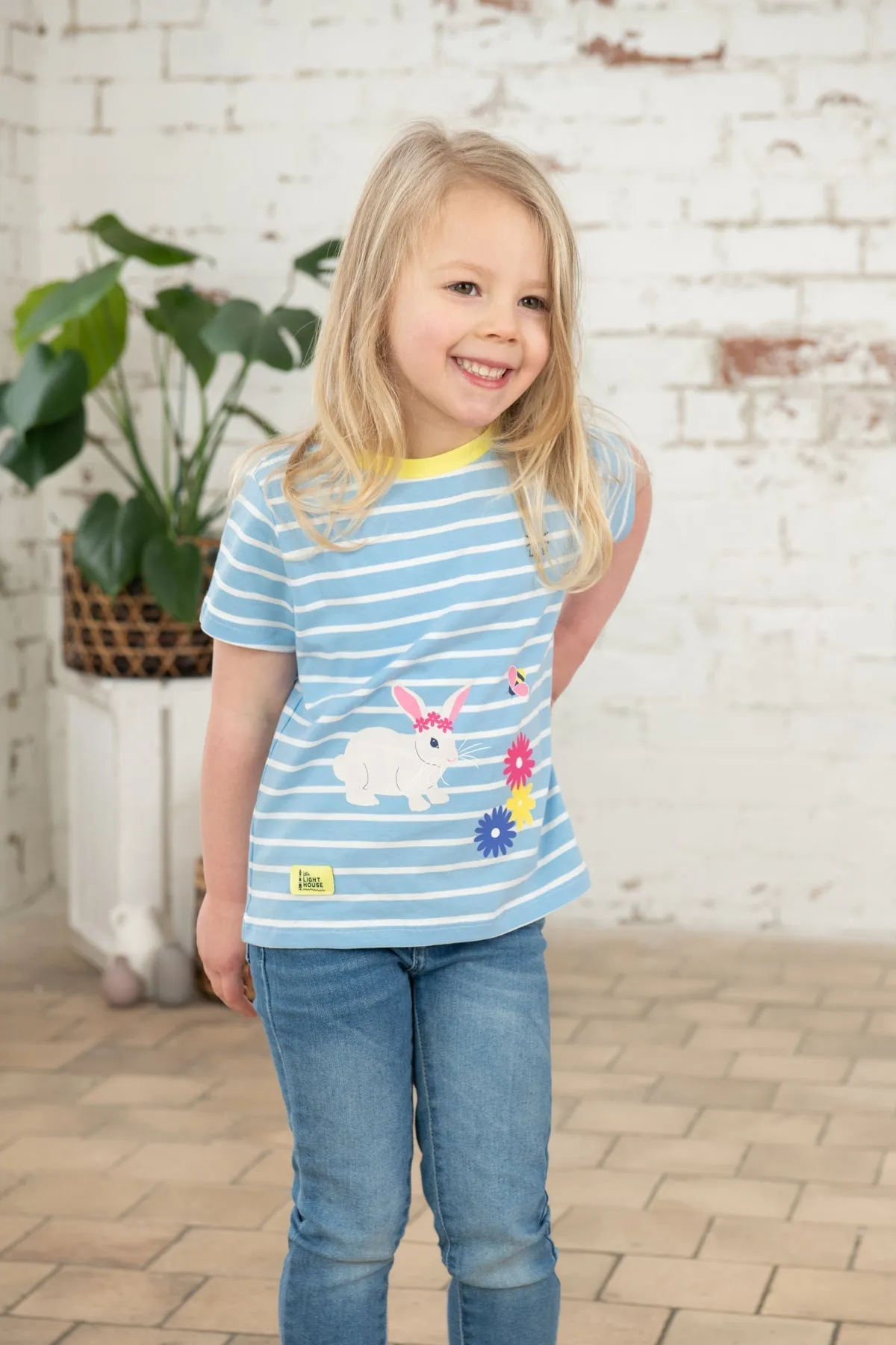 Causeway Short Sleeve - Blue Stripe Bunny