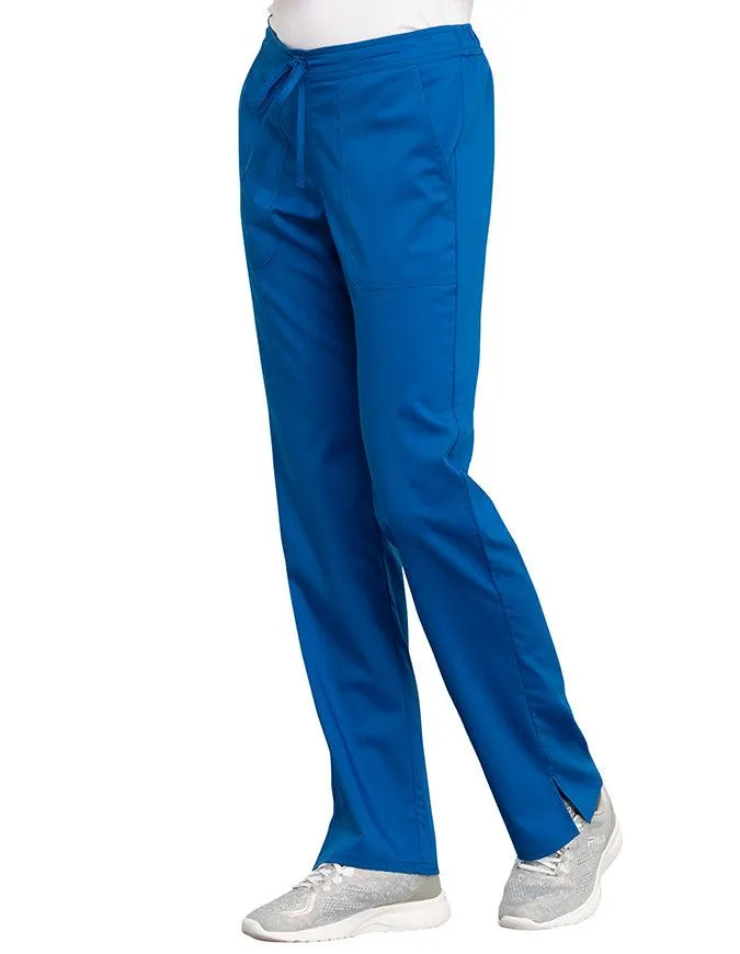 Cherokee Workwear Revolution Women's Mid Rise Straight Leg Drawstring Pant