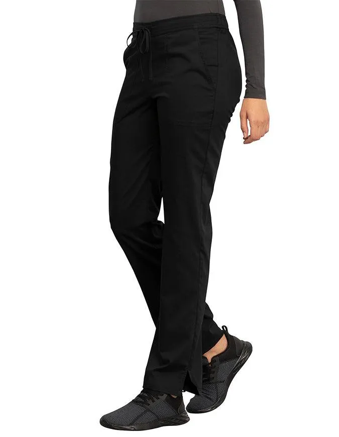 Cherokee Workwear Revolution Women's Mid Rise Straight Leg Drawstring Pant