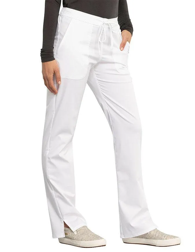 Cherokee Workwear Revolution Women's Mid Rise Straight Leg Drawstring Pant