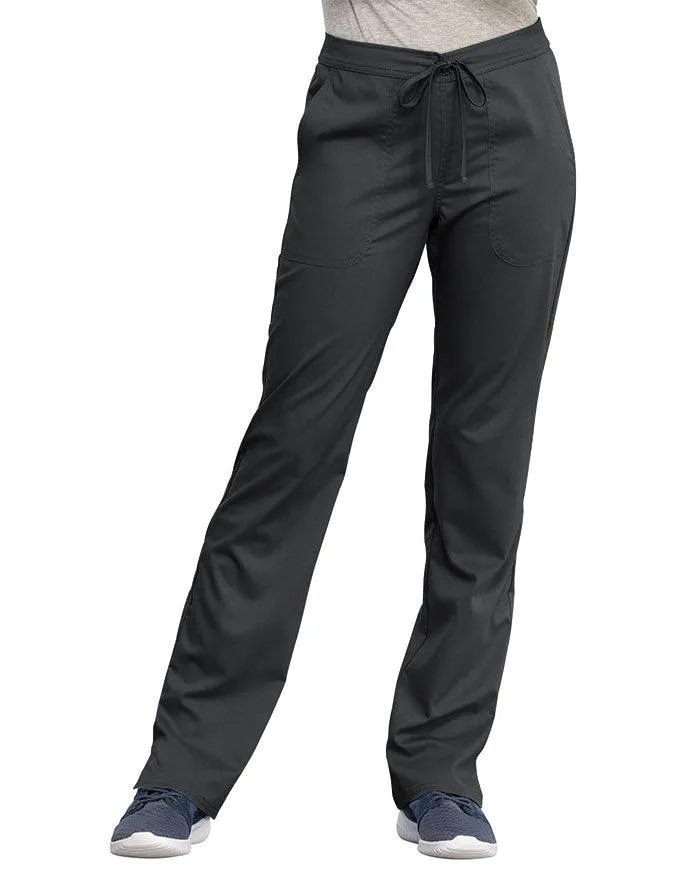 Cherokee Workwear Revolution Women's Mid Rise Straight Leg Drawstring Pant