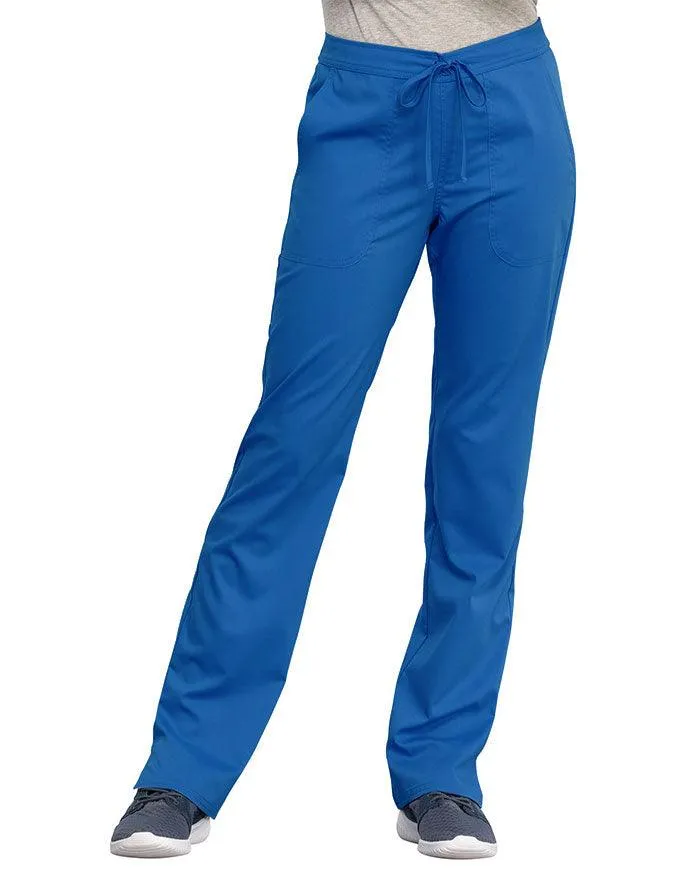 Cherokee Workwear Revolution Women's Mid Rise Straight Leg Drawstring Tall Pant