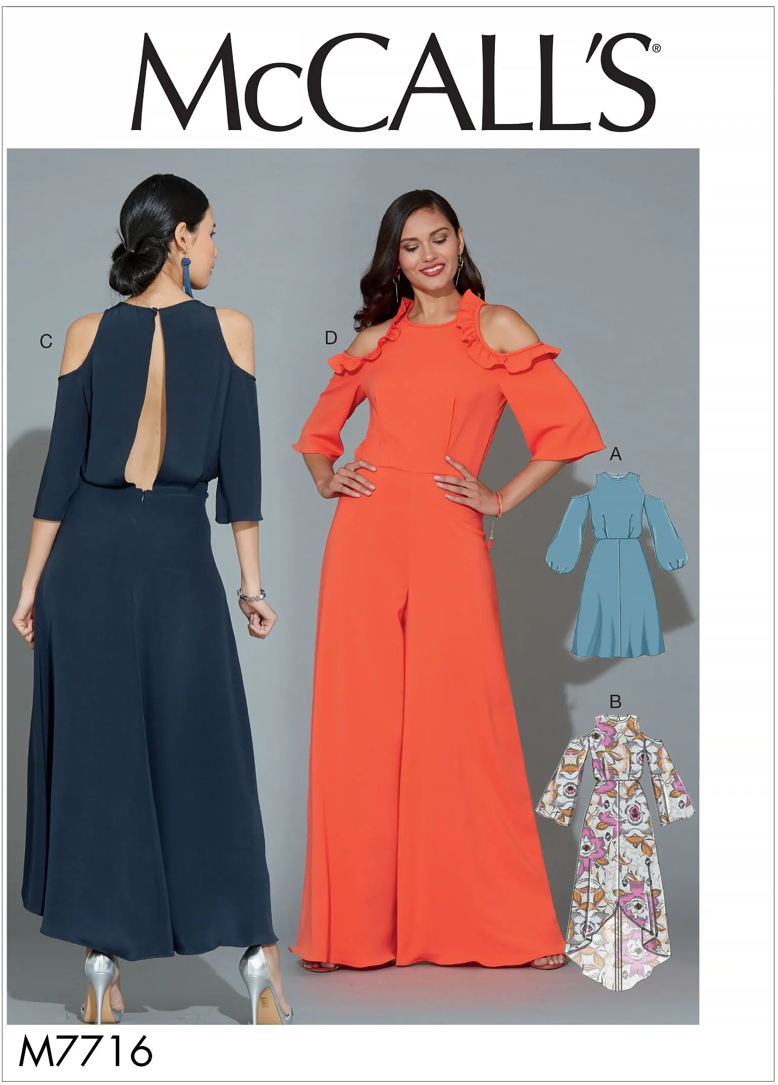 CLEARANCE • McCall's Pattern M7716 MISSES' DRESSES AND JUMPSUIT