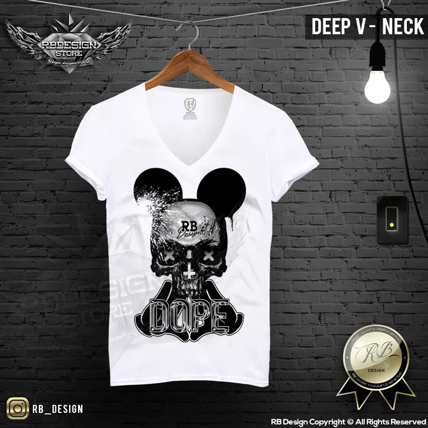 Dope Hands Men T-shirt Mickey Skull RB Design Tank Top MD574 BLACK