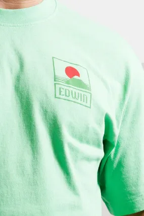 Edwin Sunset On Mt Fuji T-Shirt (Summer Green)