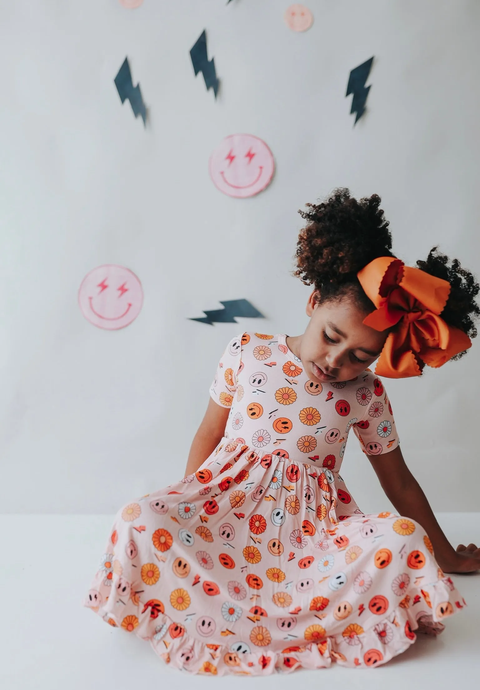 ELECTRIC SMILES DREAM RUFFLE DRESS