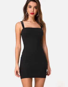 Farlie Bodycon Buckle Dress in Black