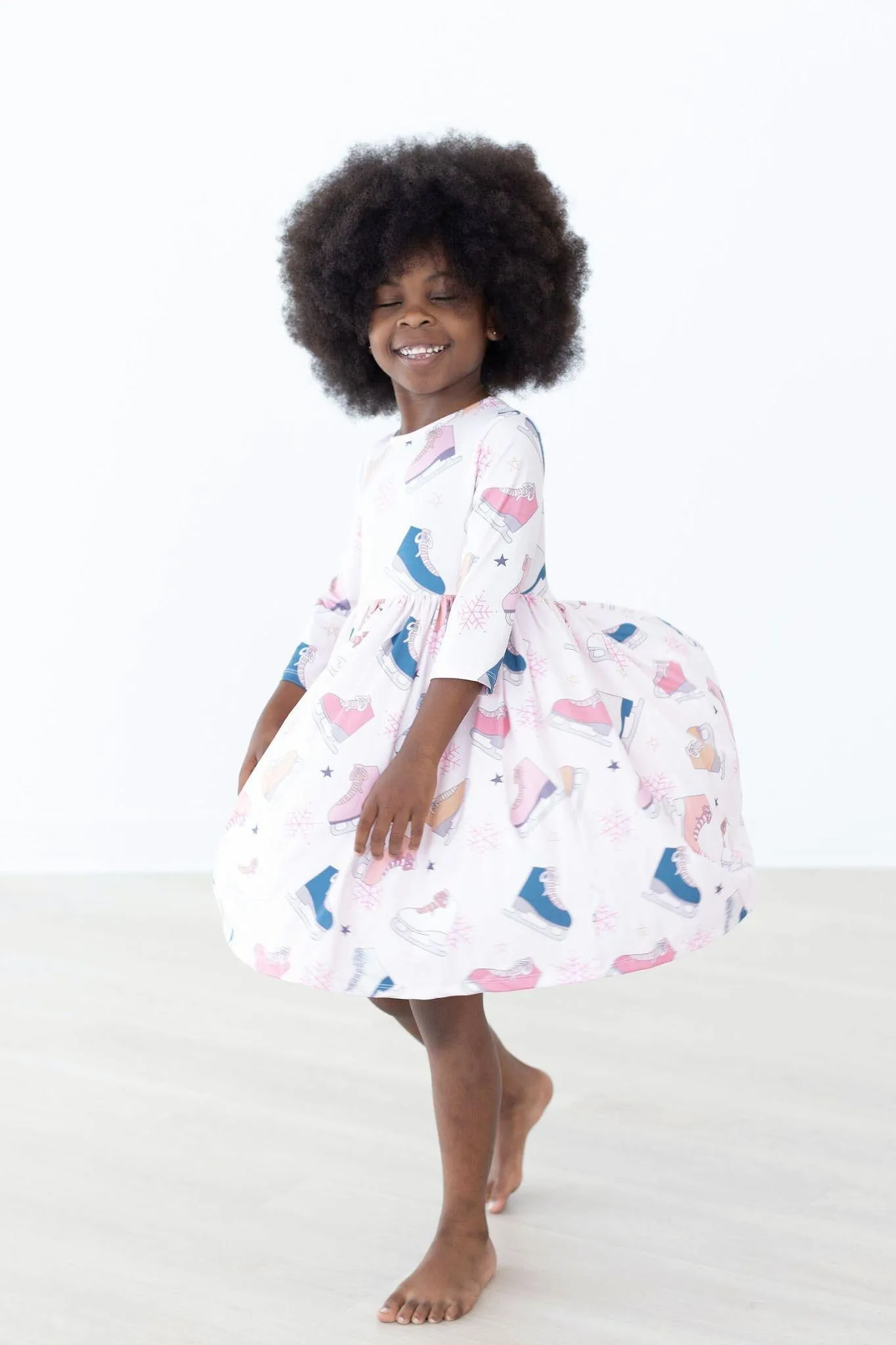 Figure Skate 3/4 Sleeve Twirl Dress