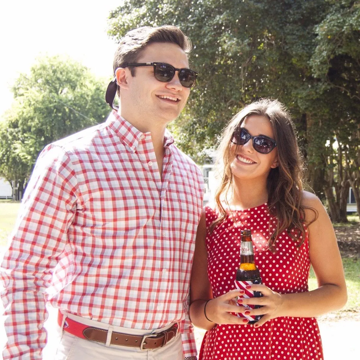 Hayden: Brookline Button Down Shirt - Red/Navy (S)