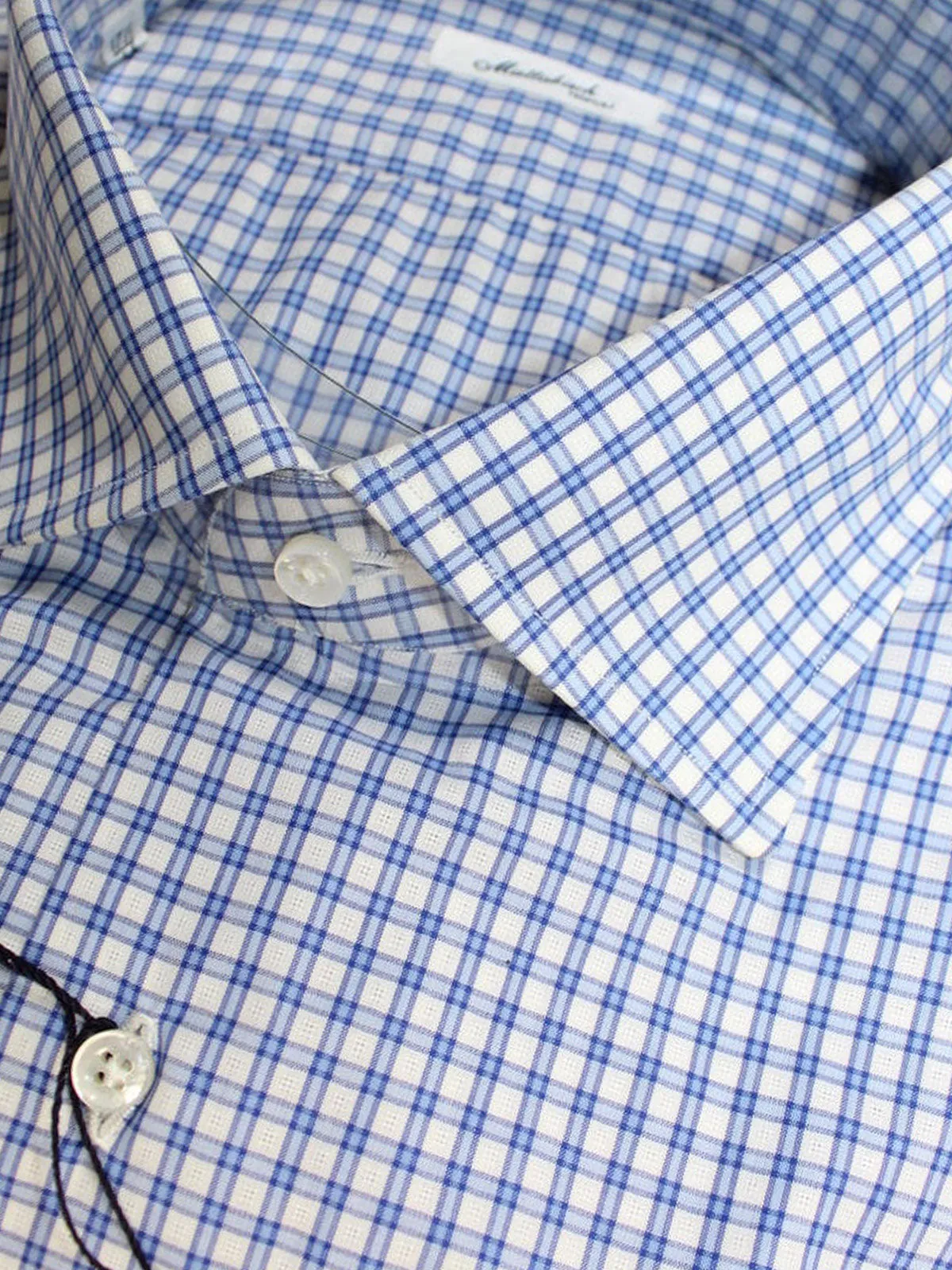 Mattabisch Napoli Shirt White Blue Check White 43 - 17 SALE