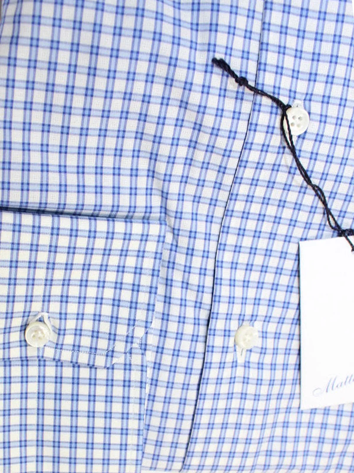 Mattabisch Napoli Shirt White Blue Check White 43 - 17 SALE