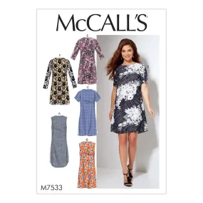 McCall's Pattern M7533 Misses'/Women's Fitted, Sheath Dresses