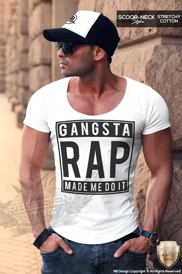 Men's Funny Saying T-shirt Gangsta Rap Made Me Do It Festival Tank Top MD466