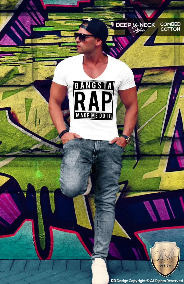 Men's Funny Saying T-shirt Gangsta Rap Made Me Do It Festival Tank Top MD466