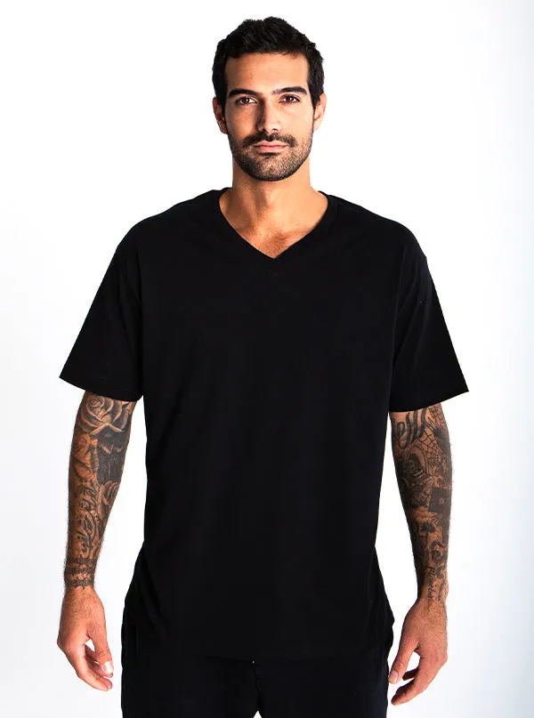 Men's Inked Mag Logo V-Neck Tee - Black