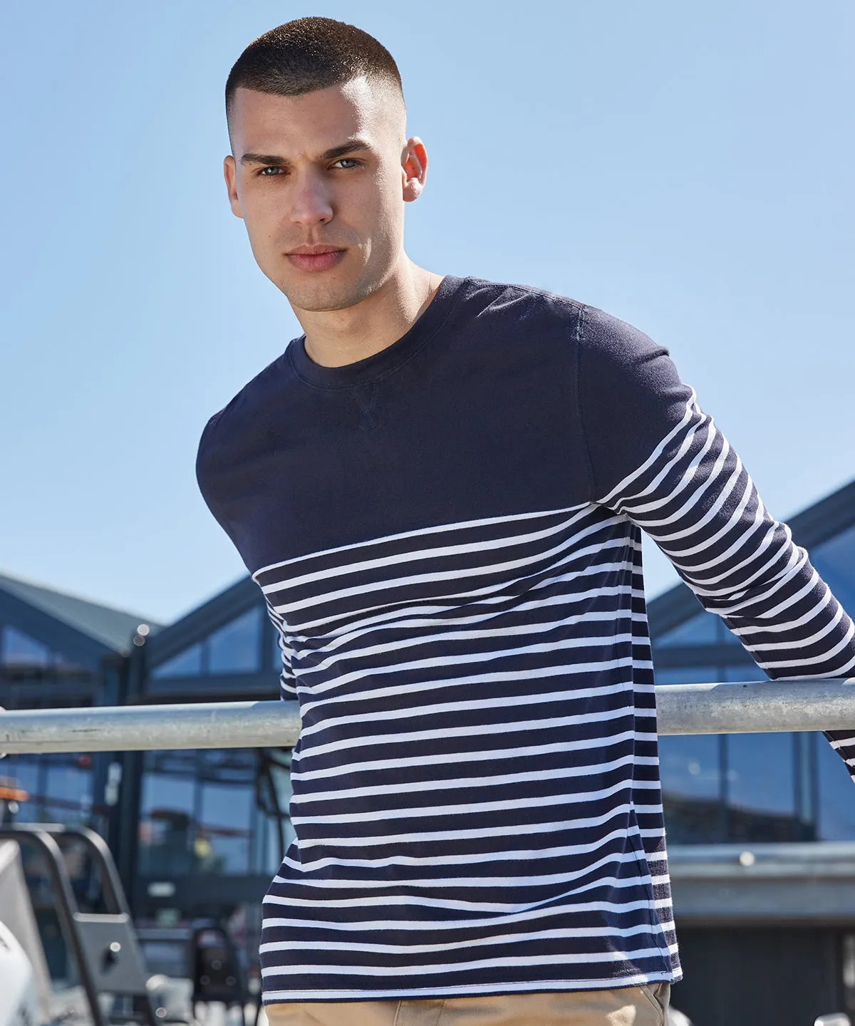 Navy/White - Long sleeve Breton striped T