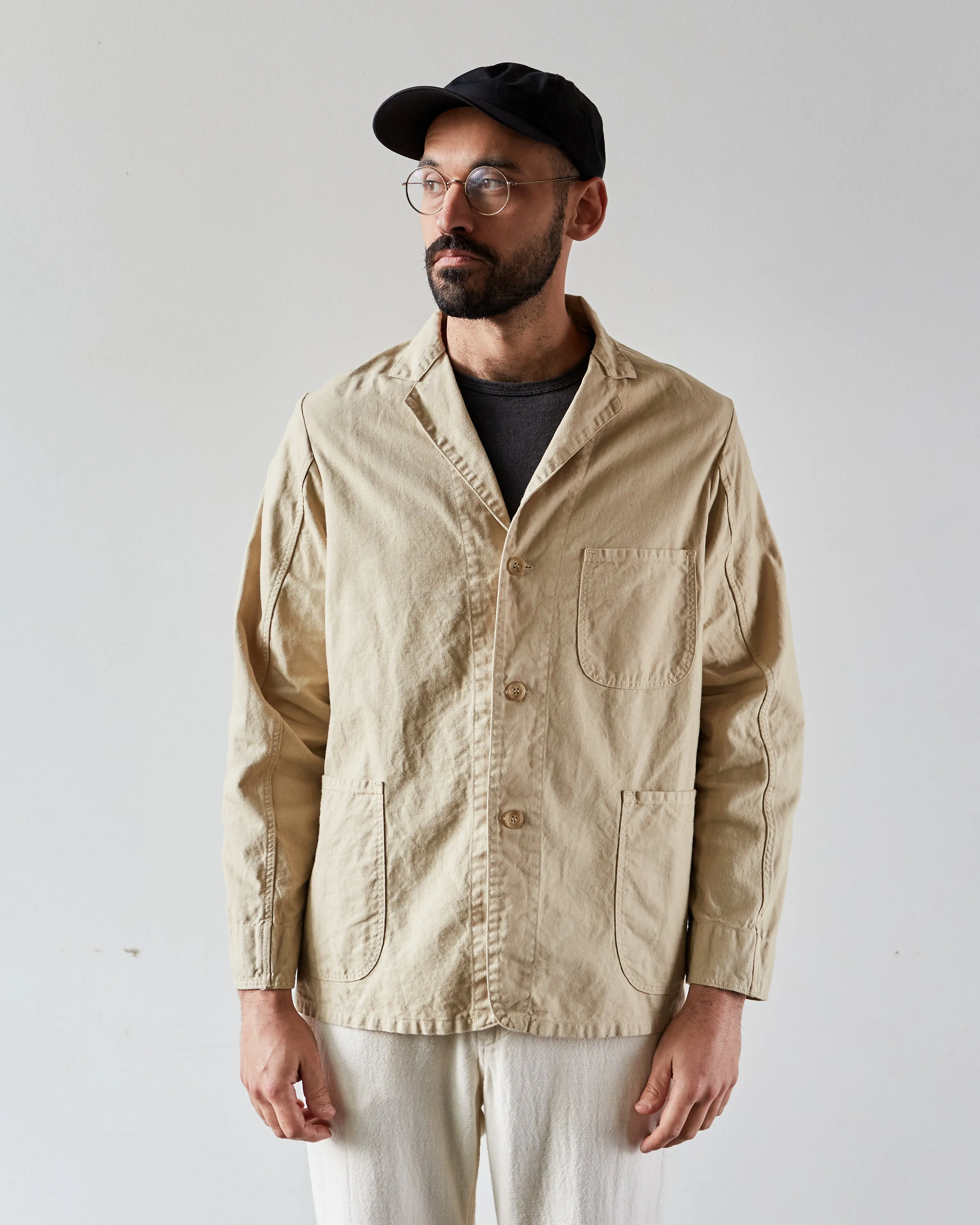 OrSlow Tailored Collar Work Jacket, Beige