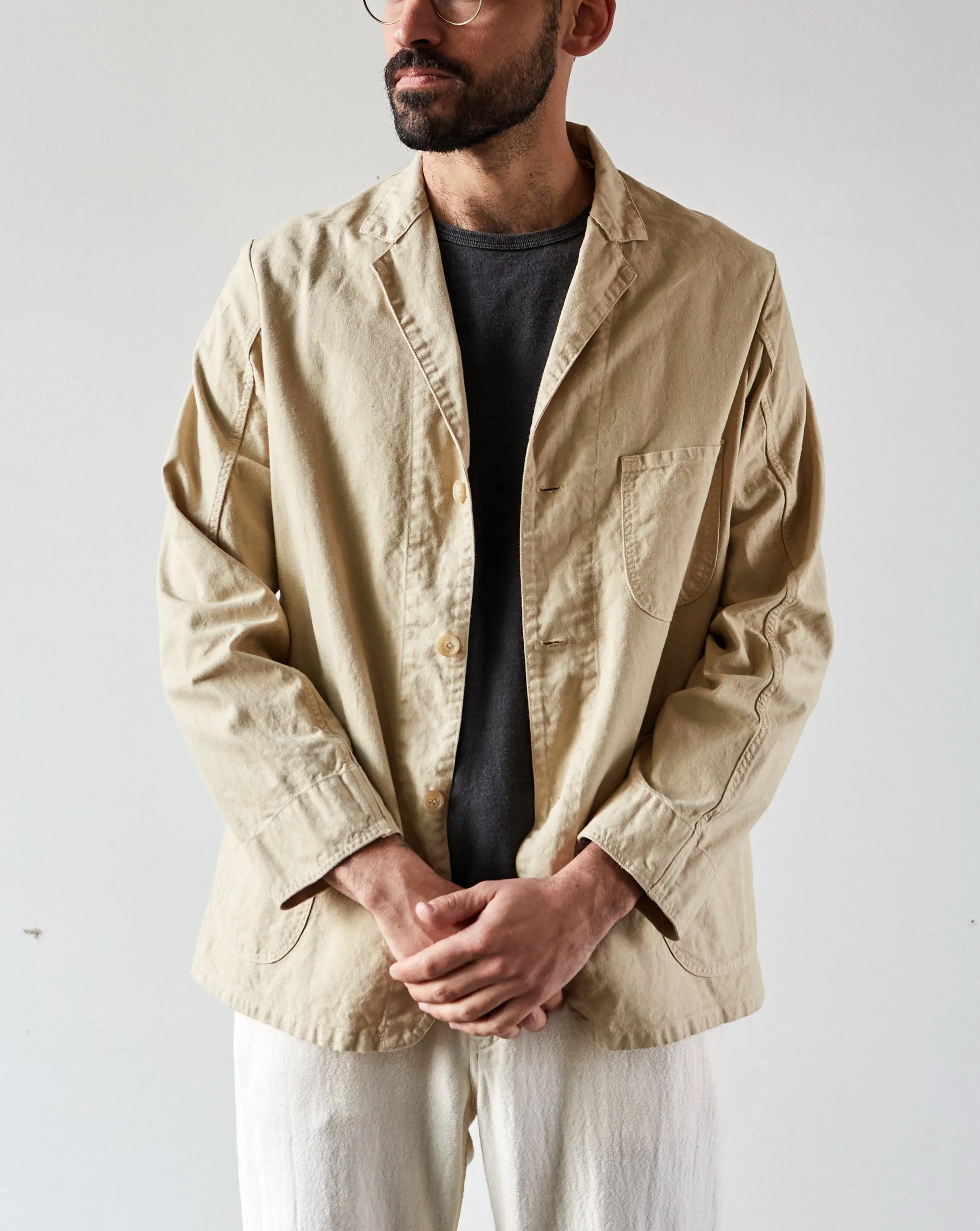 OrSlow Tailored Collar Work Jacket, Beige