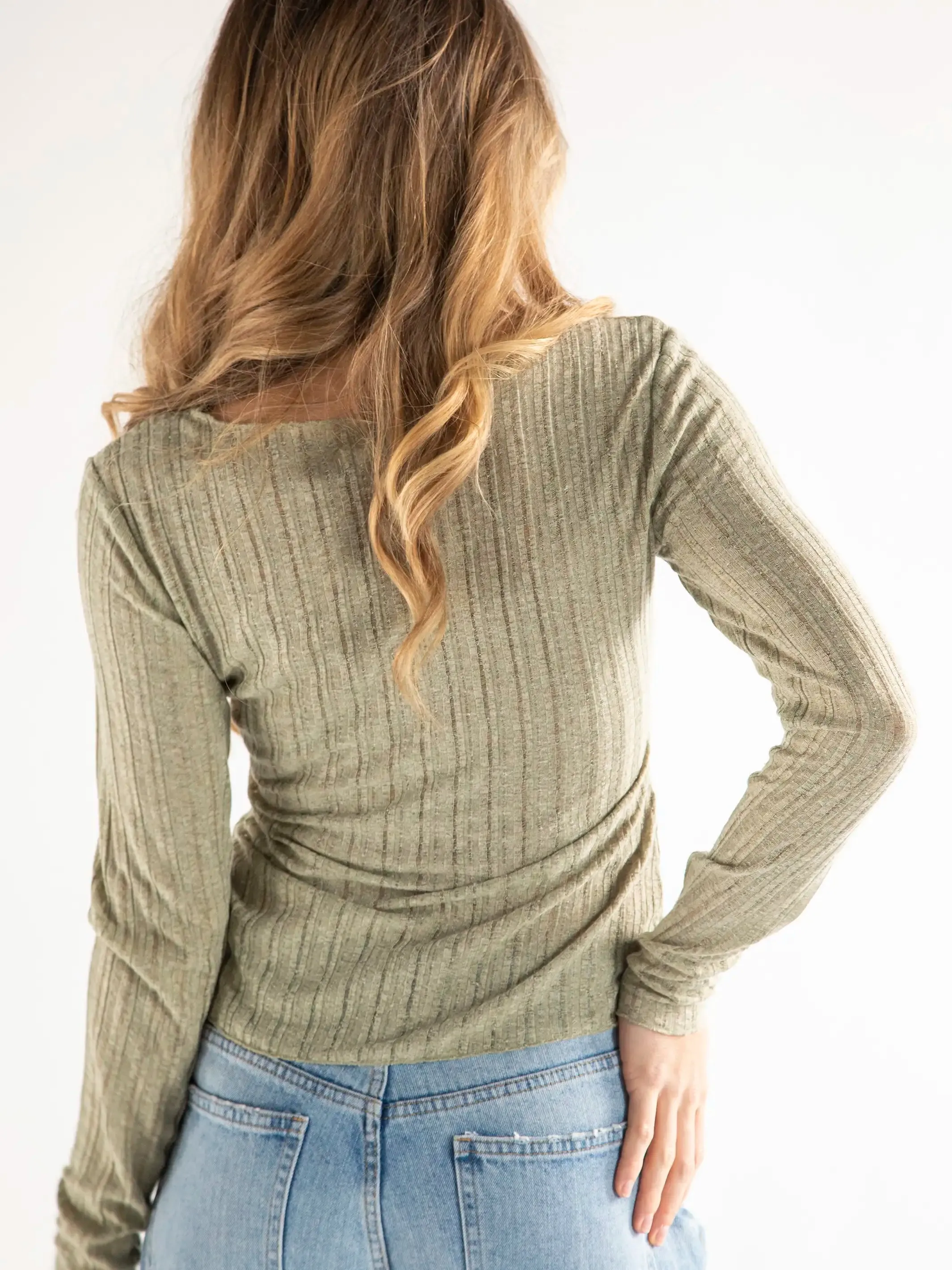 Pearl Knit Layering Top - Sage