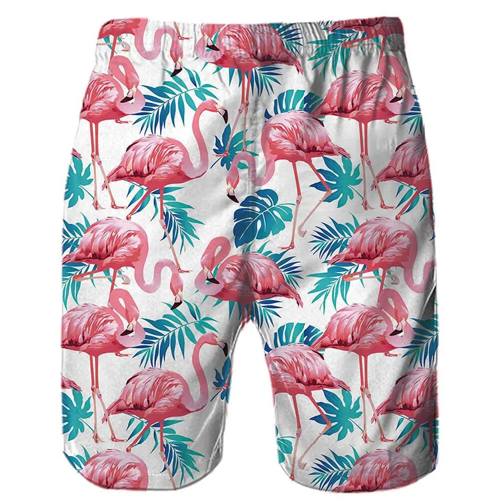 Pink Flamingo Funny Swim Trunk