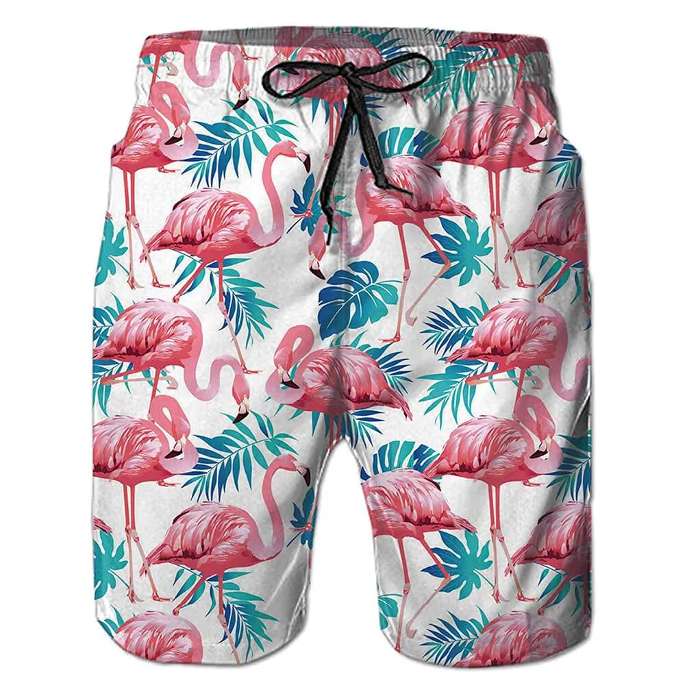 Pink Flamingo Funny Swim Trunk