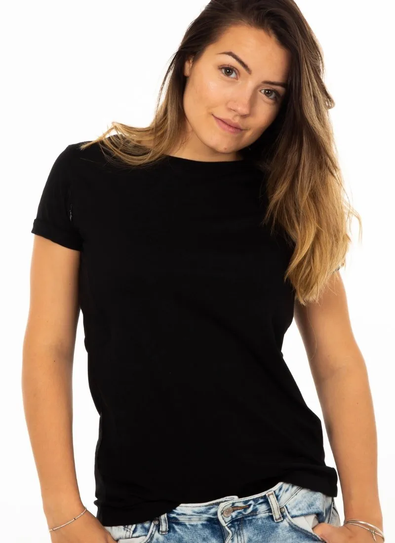 PLAIN BLACK Breastfeeding T-shirt with Zips (Organic Cotton)