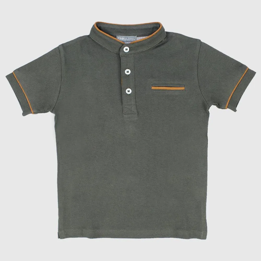 Plain Half-Collar Polo Shirt