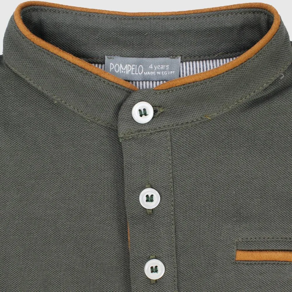 Plain Half-Collar Polo Shirt