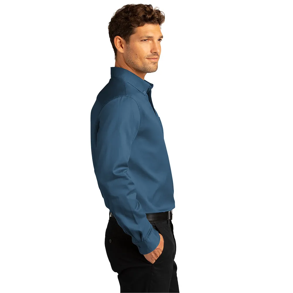 Port Authority® Long Sleeve SuperPro React™ Twill Shirt - Regatta Blue