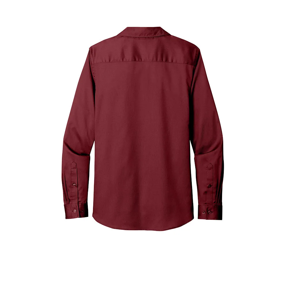 Port Authority® Women's Long Sleeve SuperPro React ™ Twill Shirt - Burgundy