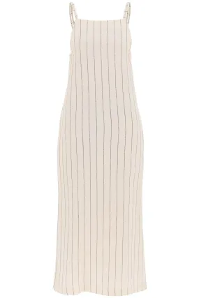 "striped sleeveless dress et ETTA IVORY BLACK