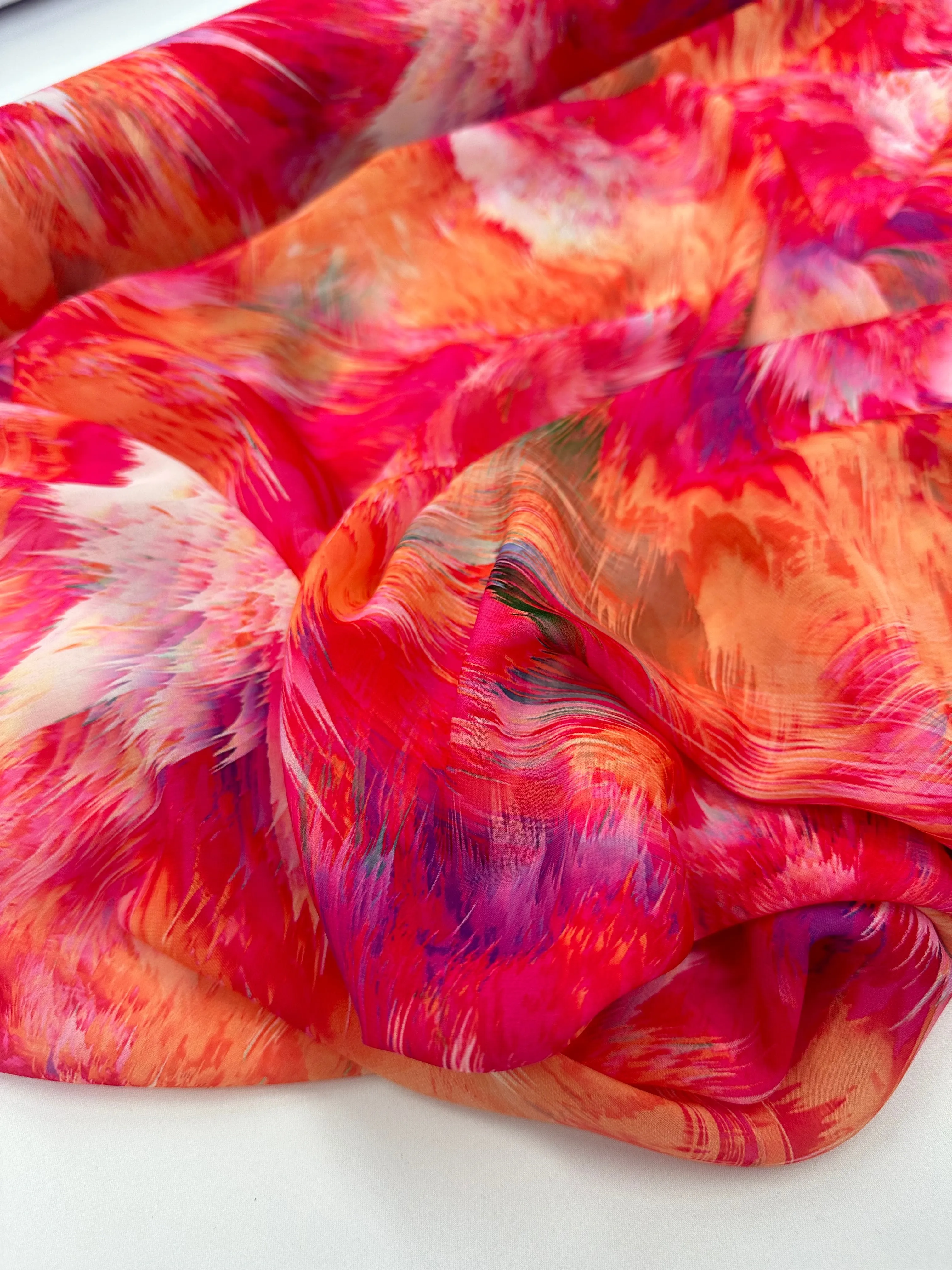 Silky chiffon prints - Pink Beach