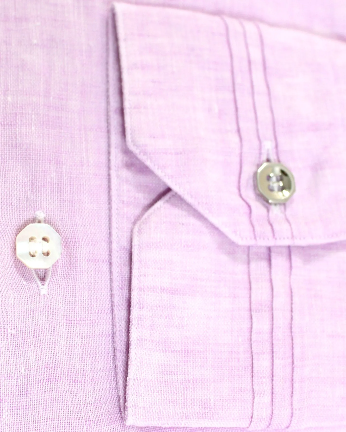 Stefano Ricci Band Collar Shirt Pink Linen 42 - 16 1/2 REDUCED SALE