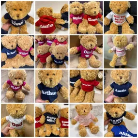 Teddy Bear (30cm) With Personalised T-Shirt - Add text or an image to the front or back