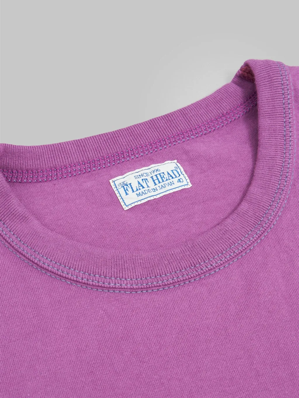 The Flat Head Loopwheeled Heavyweight Plain T-Shirt Purple