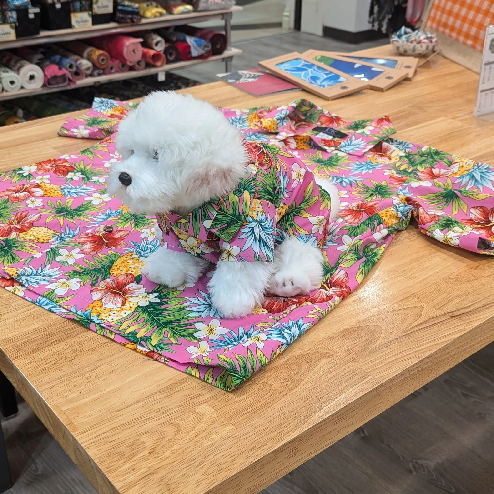 Tropical Print Hawaiian Dog Shirts / Pink［Dog and owner hawaii shirts］