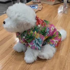 Tropical Print Hawaiian Dog Shirts / Pink［Dog and owner hawaii shirts］