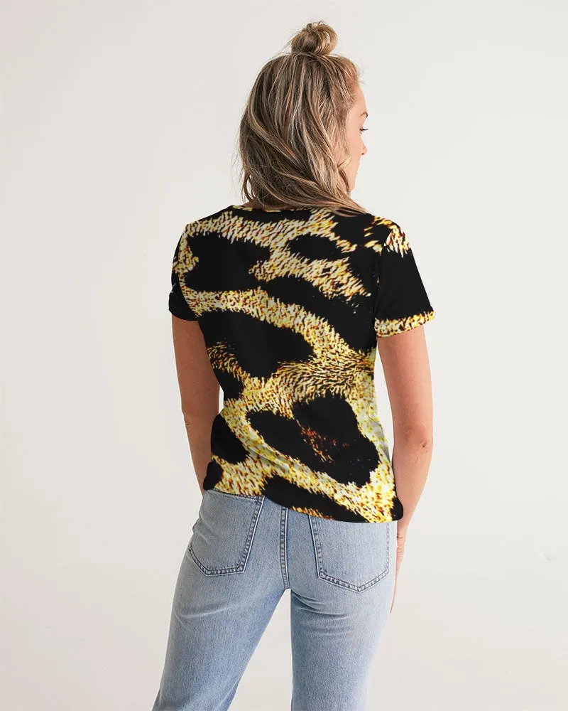 TRP Leopard Print 01 Ladies Designer V-neck T-shirt